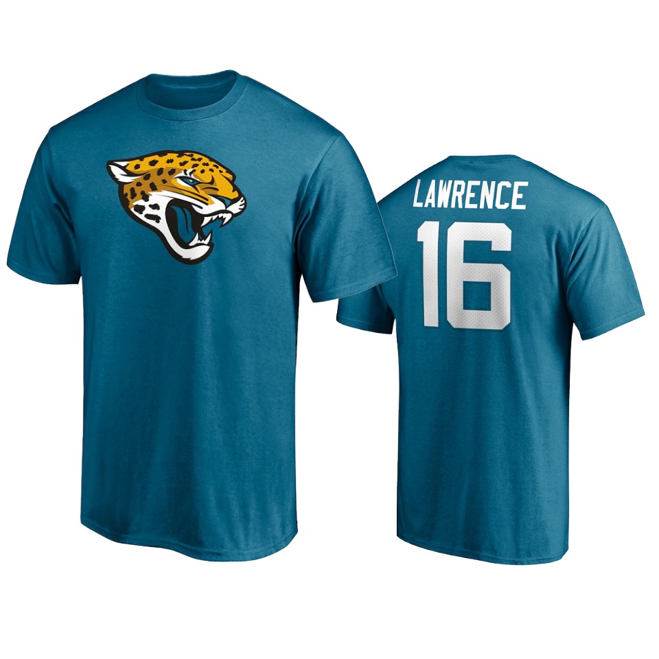 jaguars trevor lawrence teal 2021 nfl draft team logo t shirt