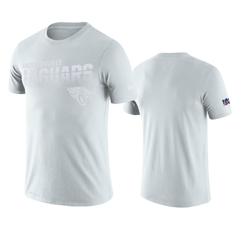 jaguars white 100th season sideline performance tee