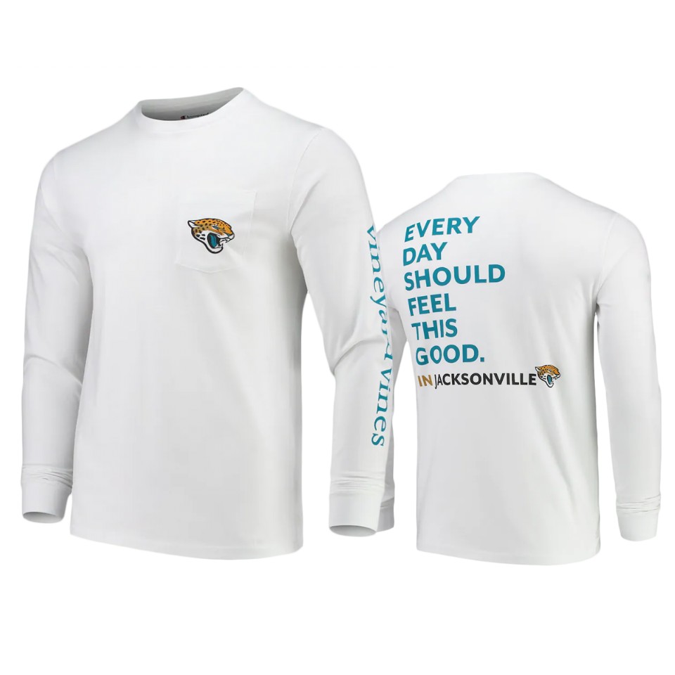 jaguars white feel good long sleeve t shirt
