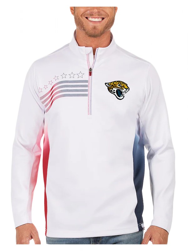 jaguars white navy liberty quarter zip pullover jacket