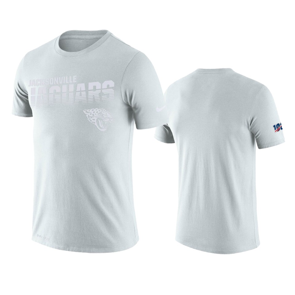 jaguars white nfl 100 2019 sideline platinum tee