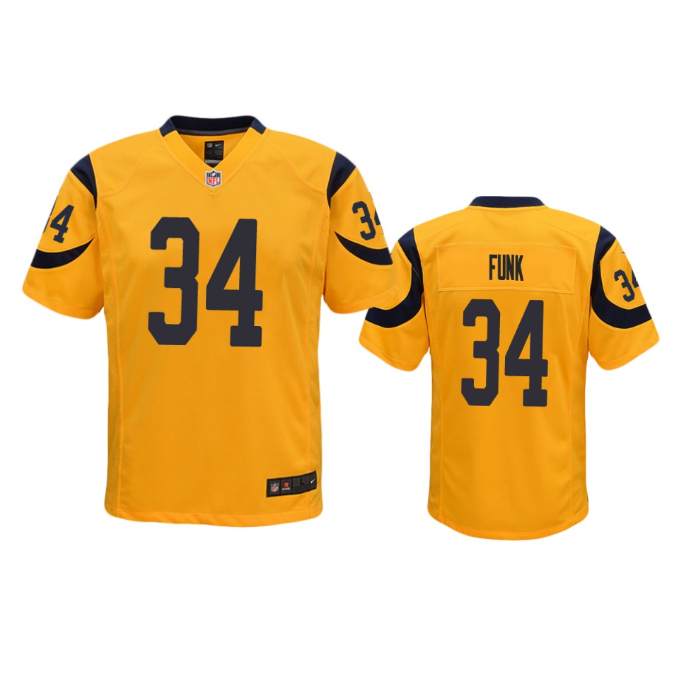 jake funk rams gold color rush game jersey