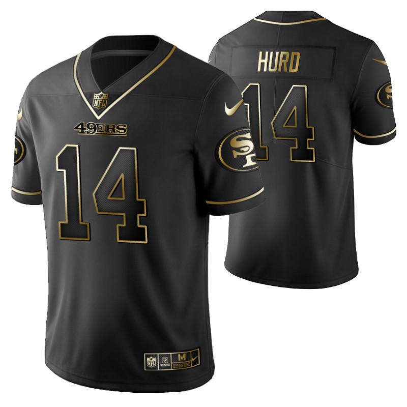 jalen hurd vapor limited men's black jersey stitched