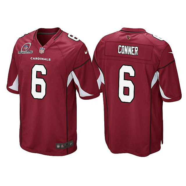 james-conner-cardinals-2021-nfl-playoffs-patch-game-cardinal-jersey-middle