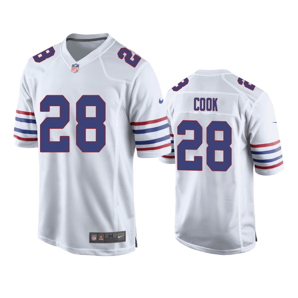 james cook bills alternate game white jersey