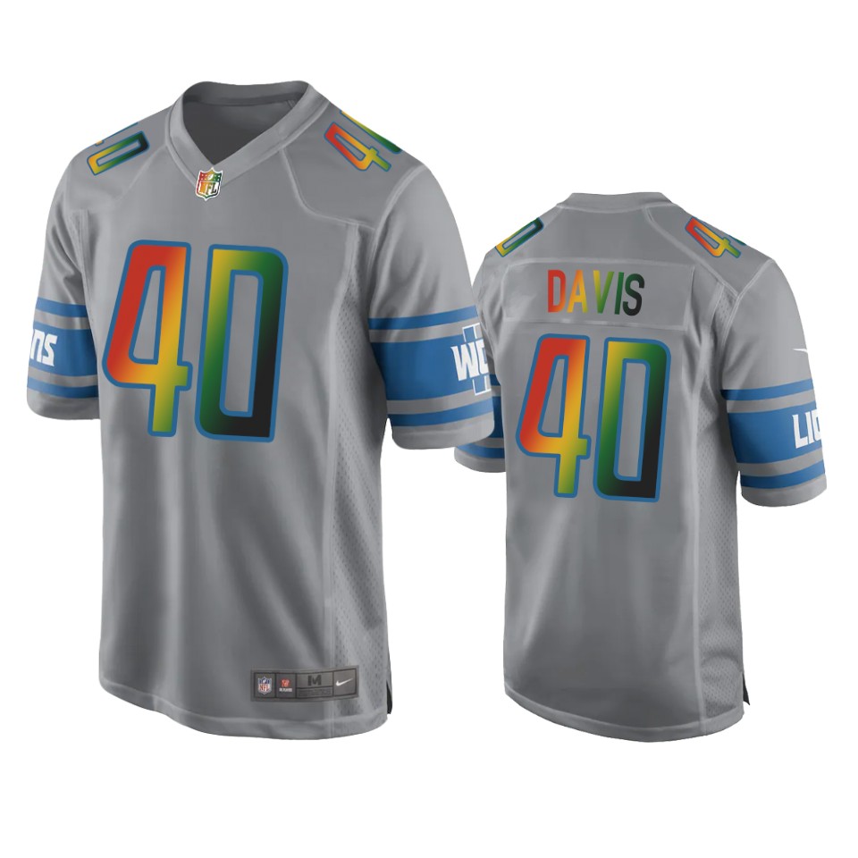jarrad davis lions silver juneteenth freedom day jersey