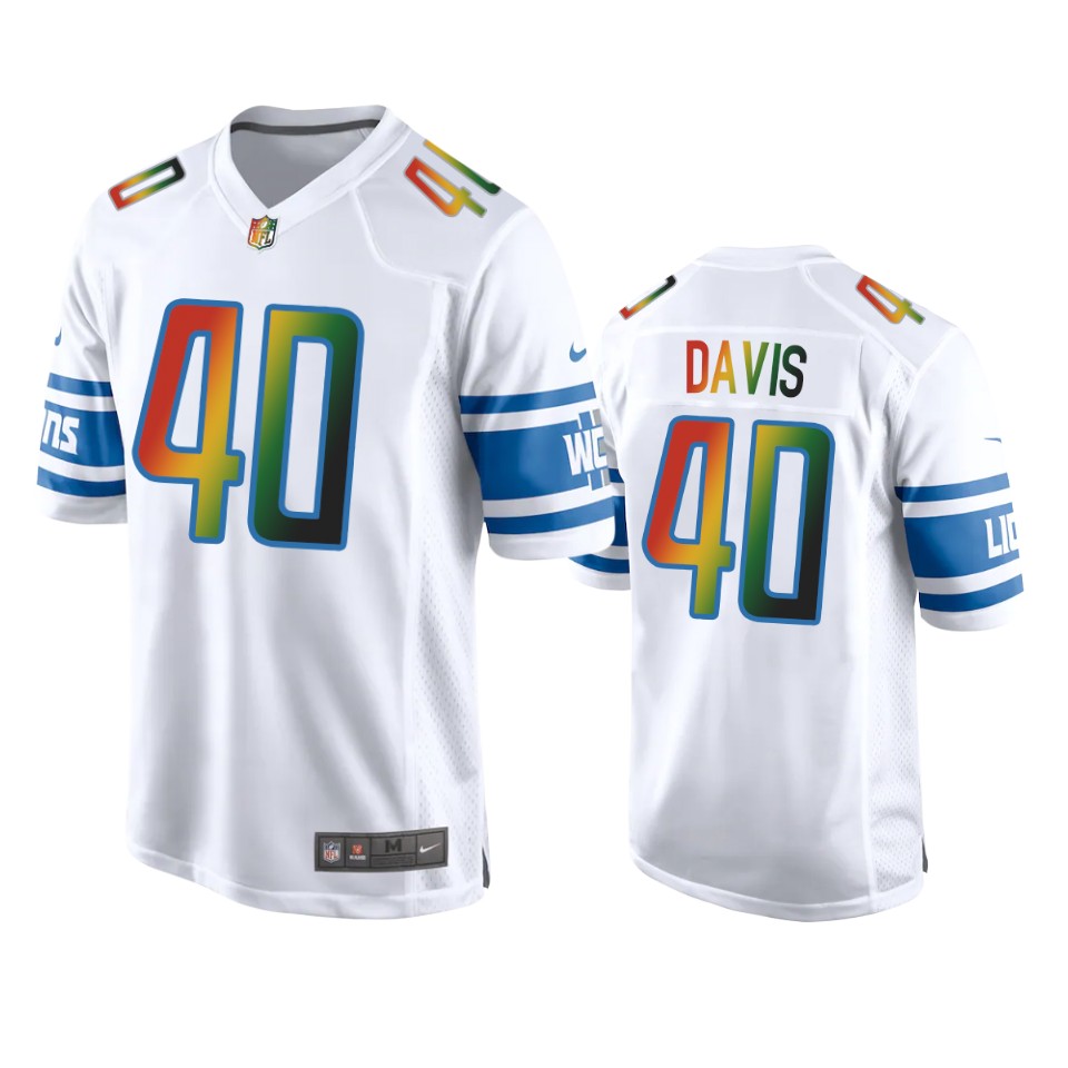 jarrad davis lions white juneteenth freedom day jersey