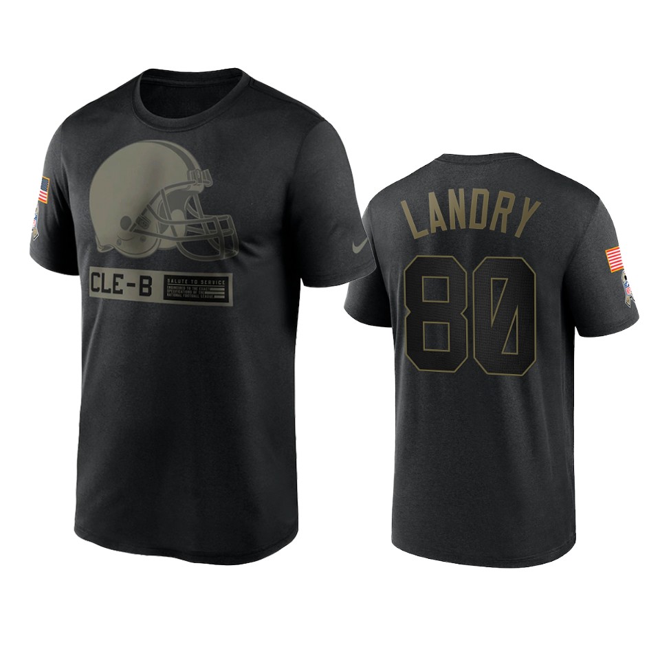 jarvis landry browns black 2020 salute to service team logo t shirt