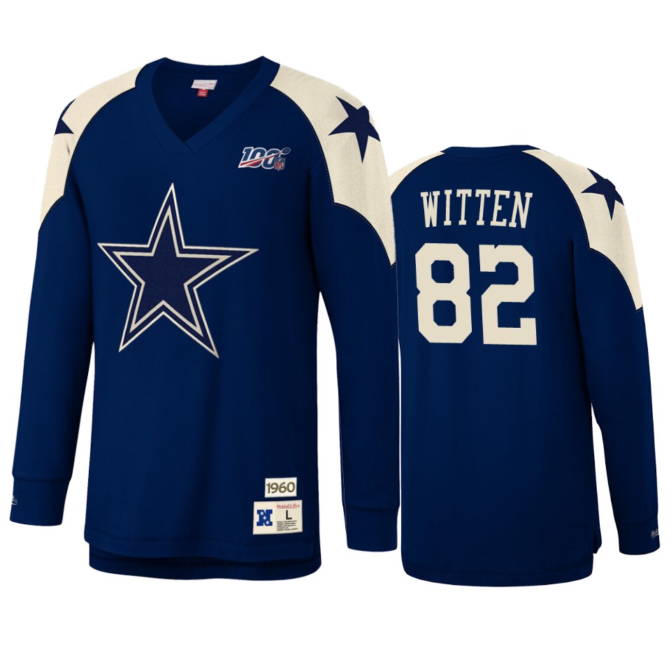 jason witten cowboys navy nfl 100 long sleeve t shirt