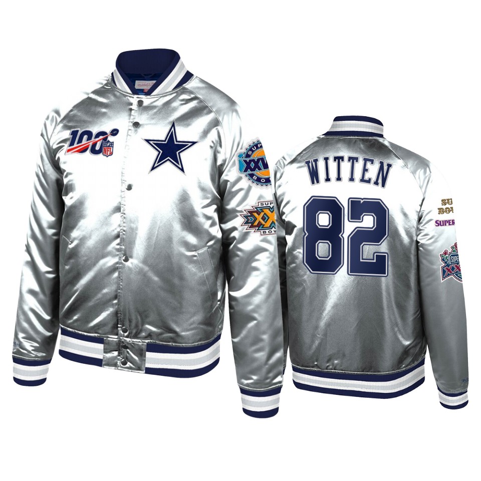 jason witten cowboys silver super bowl 100th season jacket