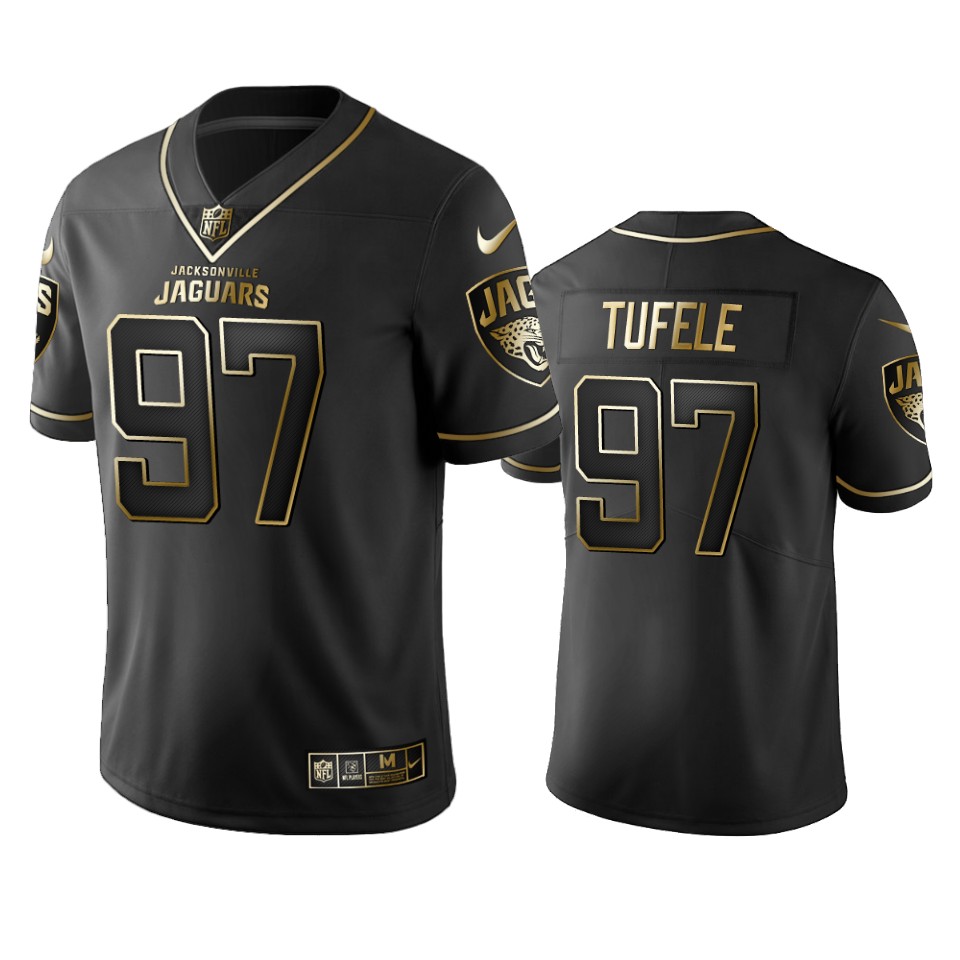 jay tufele jaguars black golden edition jersey