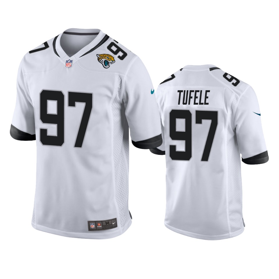 jay tufele jaguars white game jersey