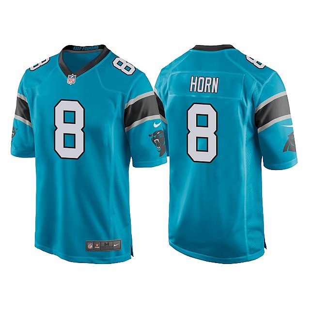 jaycee-horn-panthers-2021-nfl-draft-blue-game-jersey-middle