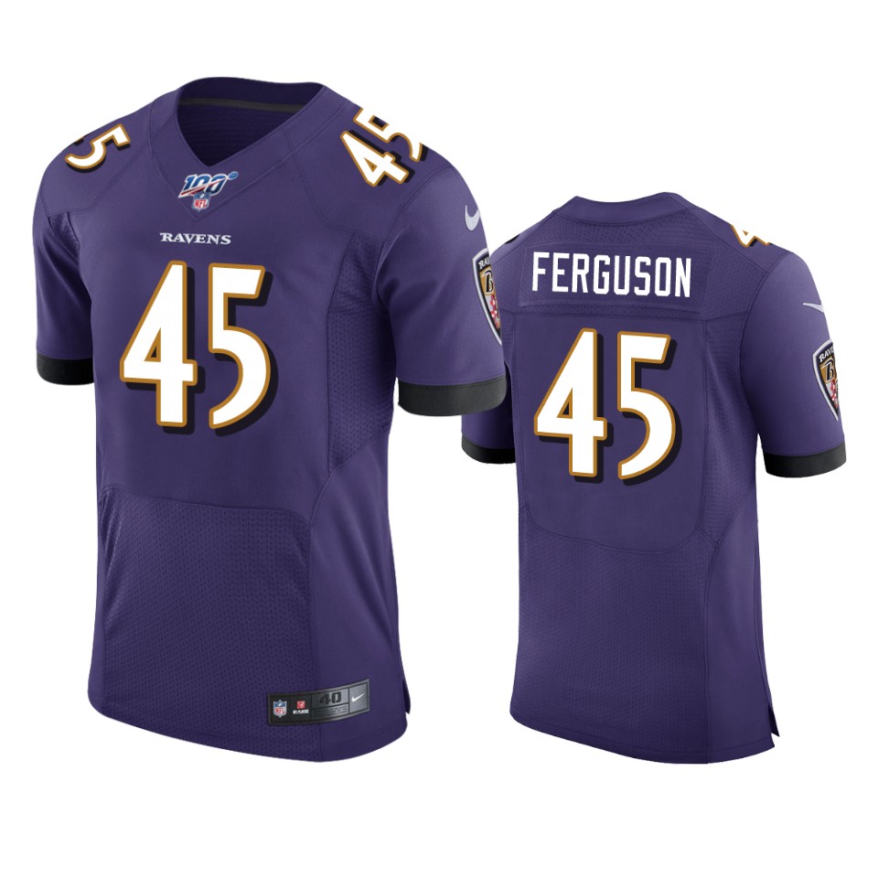 jaylon ferguson ravens purple nfl 100 vapor elite jersey