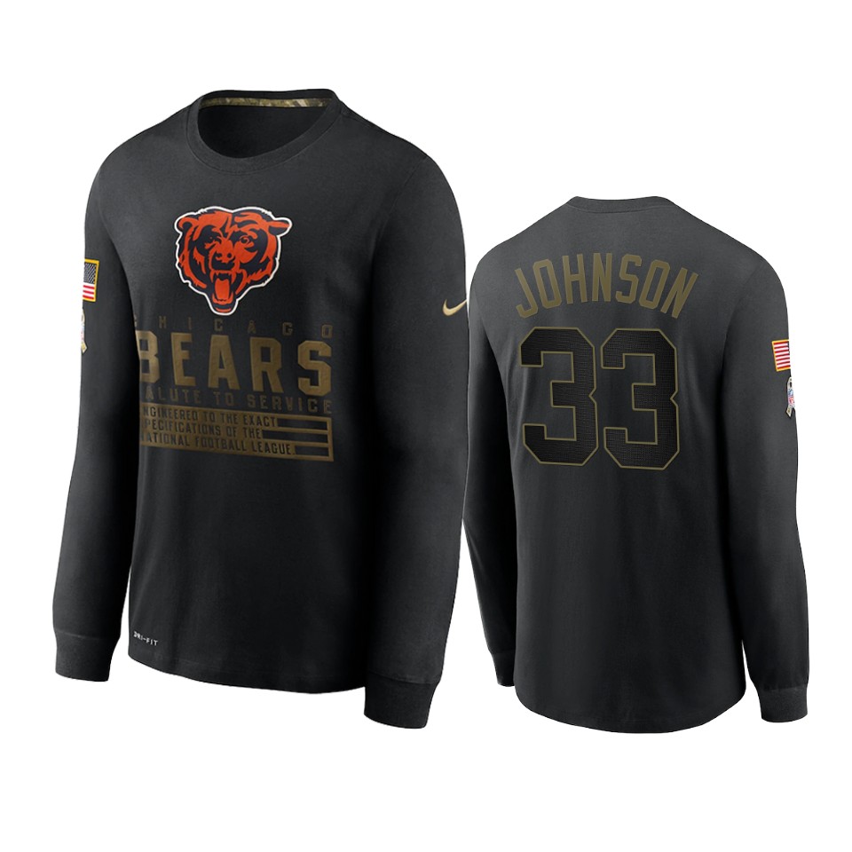 jaylon johnson bears black 2020 salute to service sideline performance long sleeve t shirt