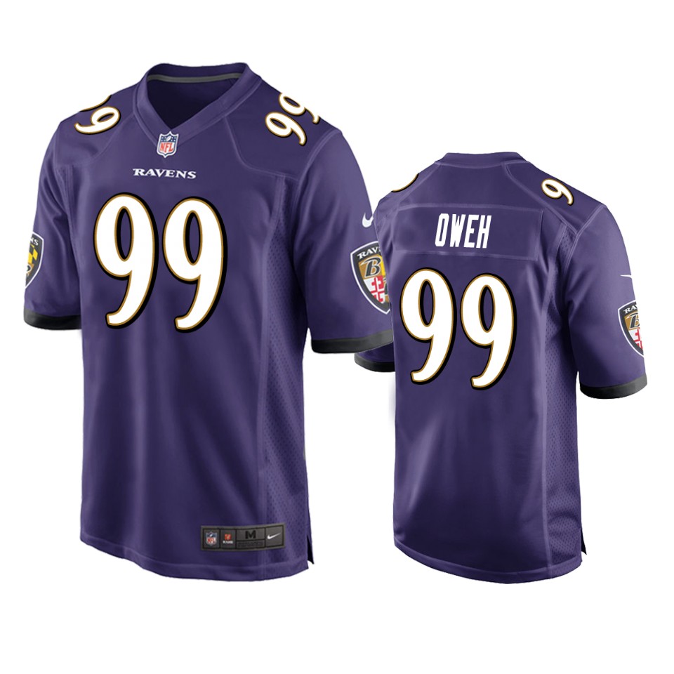 jayson oweh ravens purple game jersey