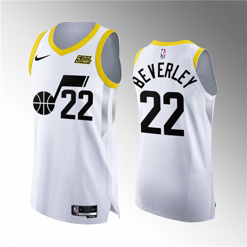 Utah Jazz Patrick Beverley White Authentic stitched Jersey #22