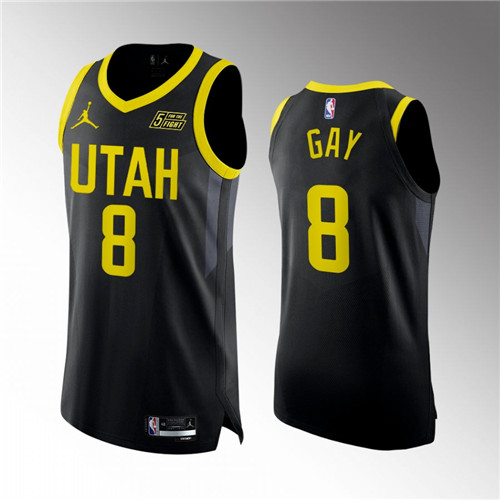 Utah Jazz Rudy Gay 2022-23 Statement Edition Authentic Black stitched Jersey #8