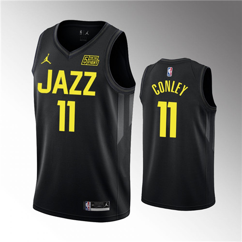 Utah Jazz Mike Conley Black Statement Edition stitched Jersey #11