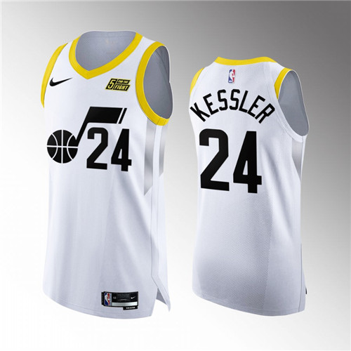 Utah Jazz Walker Kessler White 2022-23 Authentic stitched Jersey #24