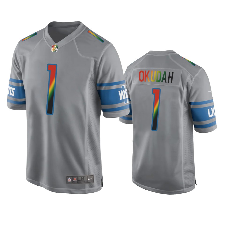 jeff okudah lions silver juneteenth freedom day jersey