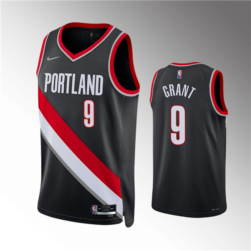 Portland Trail Blazers Jerami Grant 75th Anniversary Icon Black stitched Jersey #9