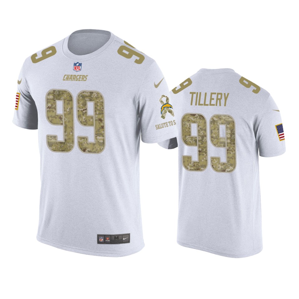 jerry tillery chargers white salute to service t shirt