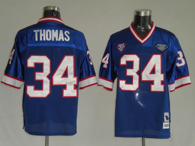 jerseys buffalo bills #34 thurman thomas blue throwback jerseys