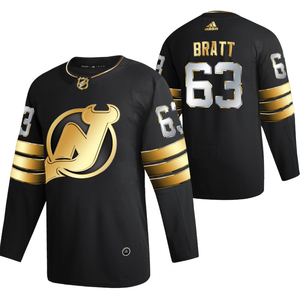jesper bratt New Jersey Devils Black 2021 Golden Edition Jersey Limited Authentic