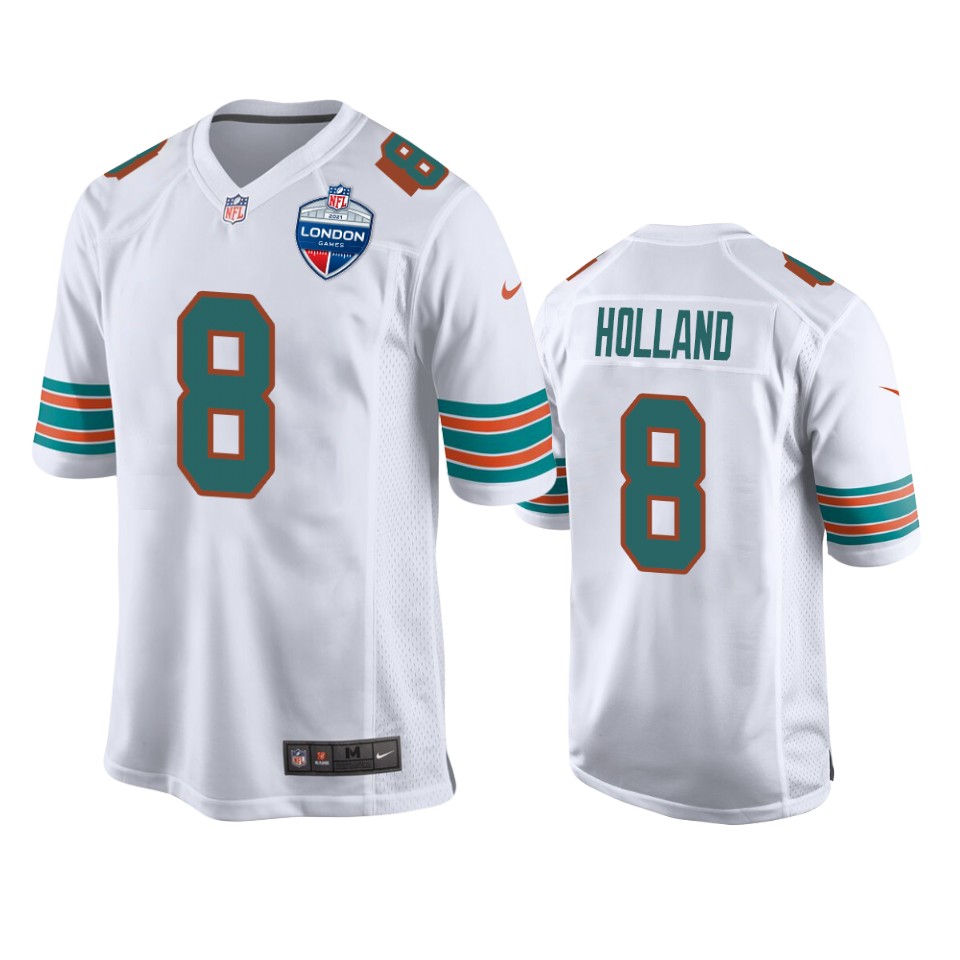jevon holland dolphins white 2021 nfl london game jersey