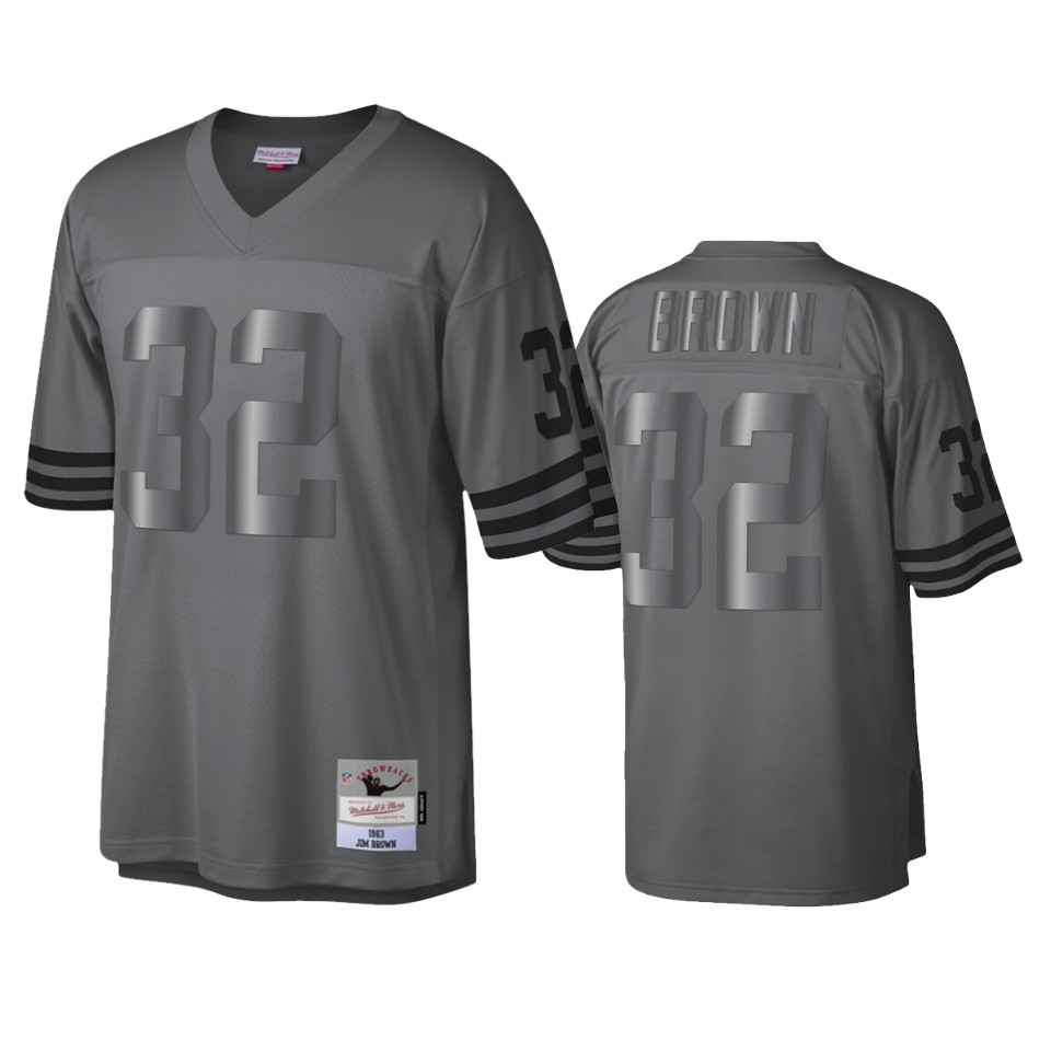 jim brown browns charcoal metal legacy retired player jersey