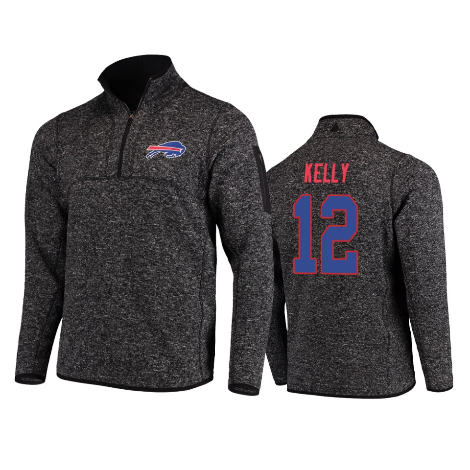 jim kelly bills heather black fortune quarter zip jacket