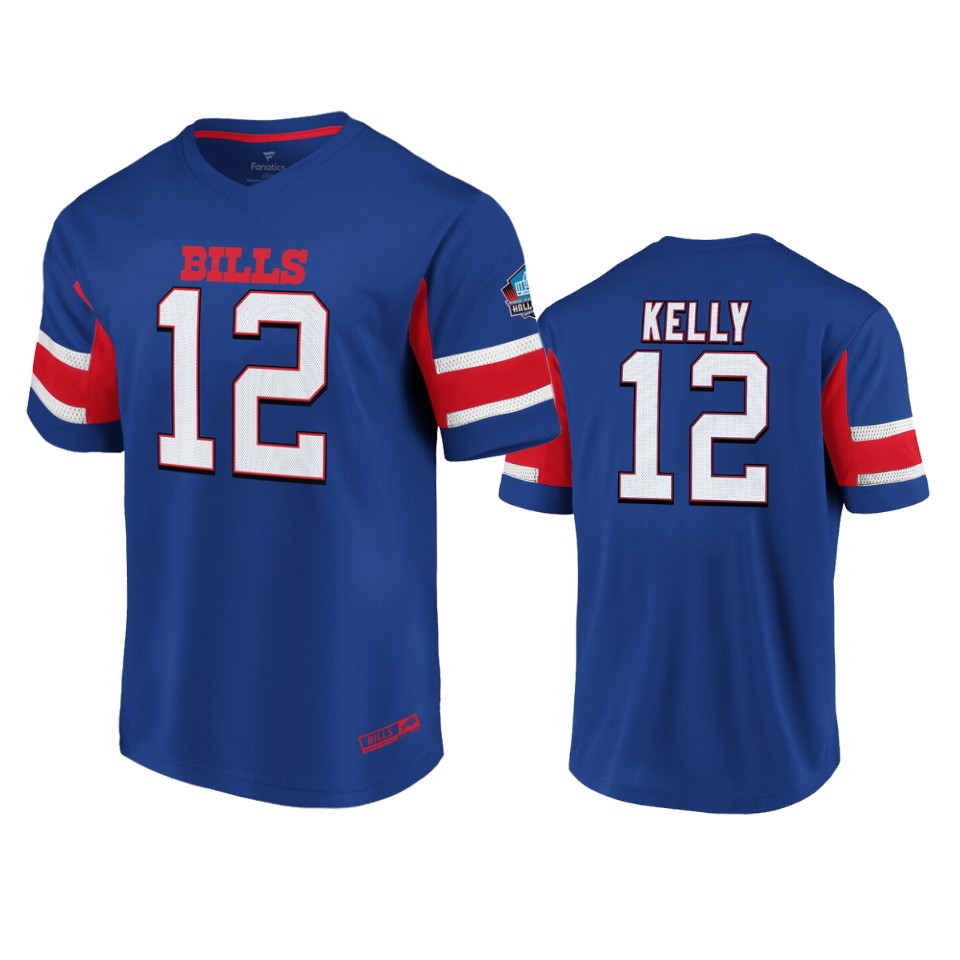 jim kelly bills royal hall of fame hashmark t shirt