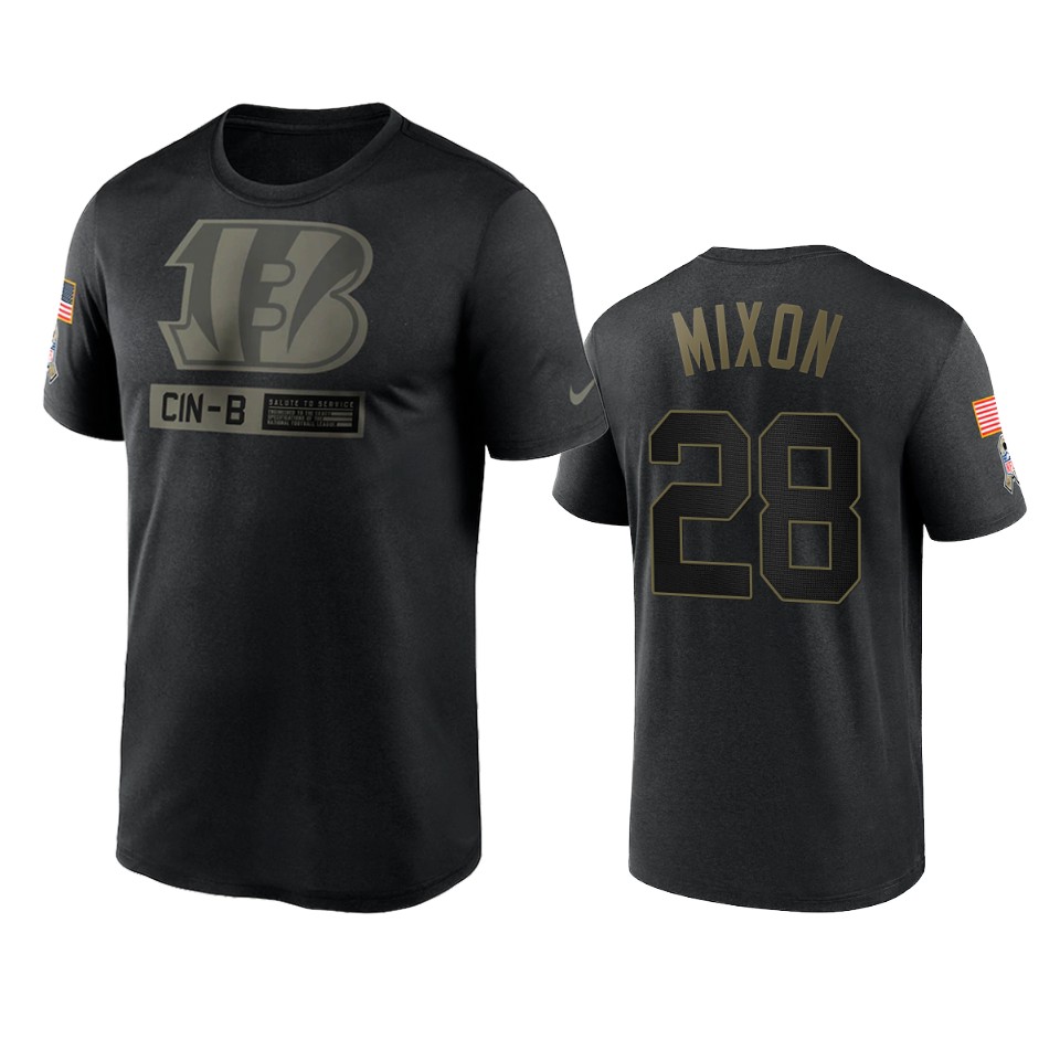 joe mixon bengals black 2020 salute to service team logo t shirt