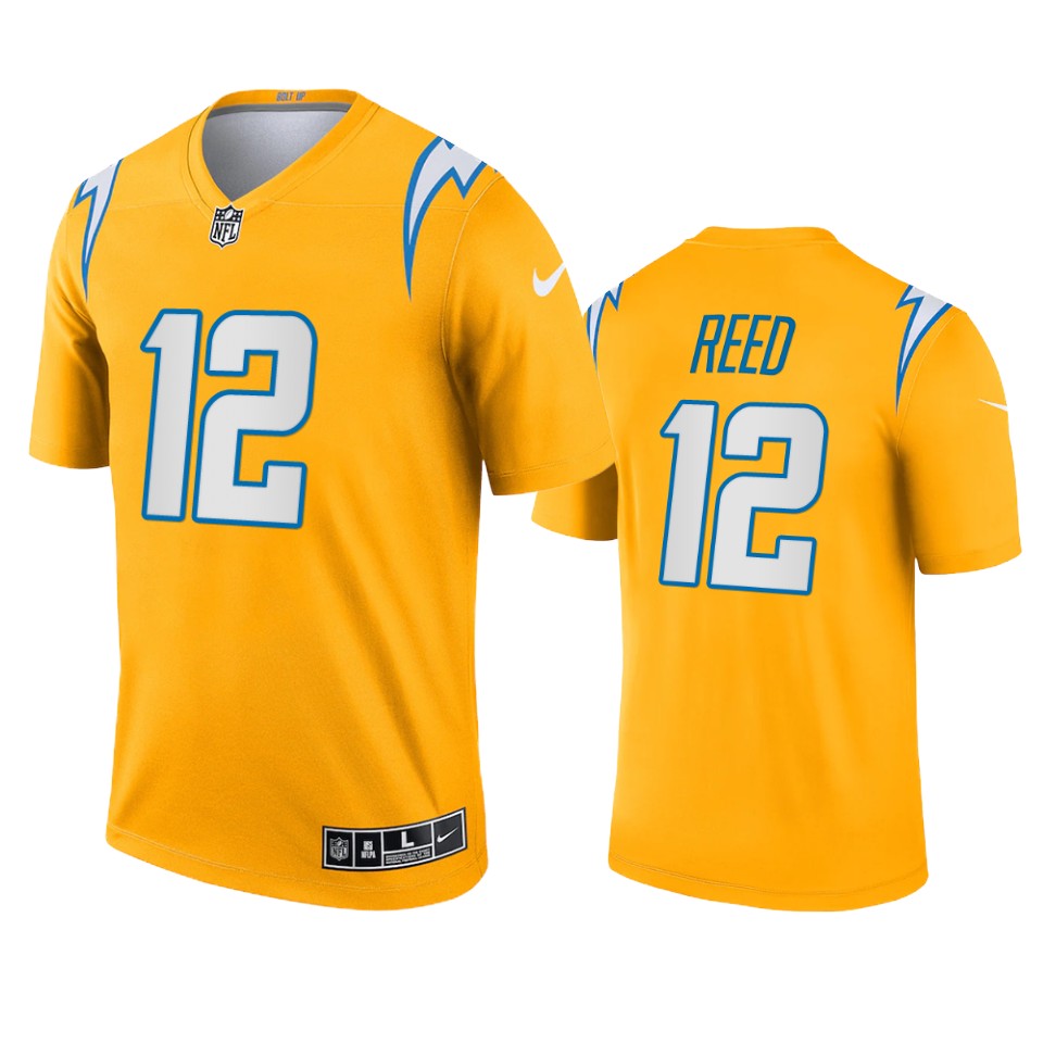 joe reed chargers 2021 inverted legend gold jersey