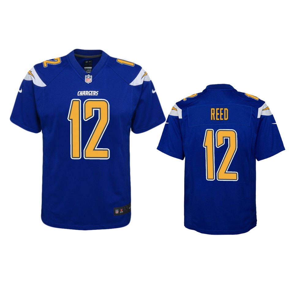 joe reed chargers royal color rush game jersey