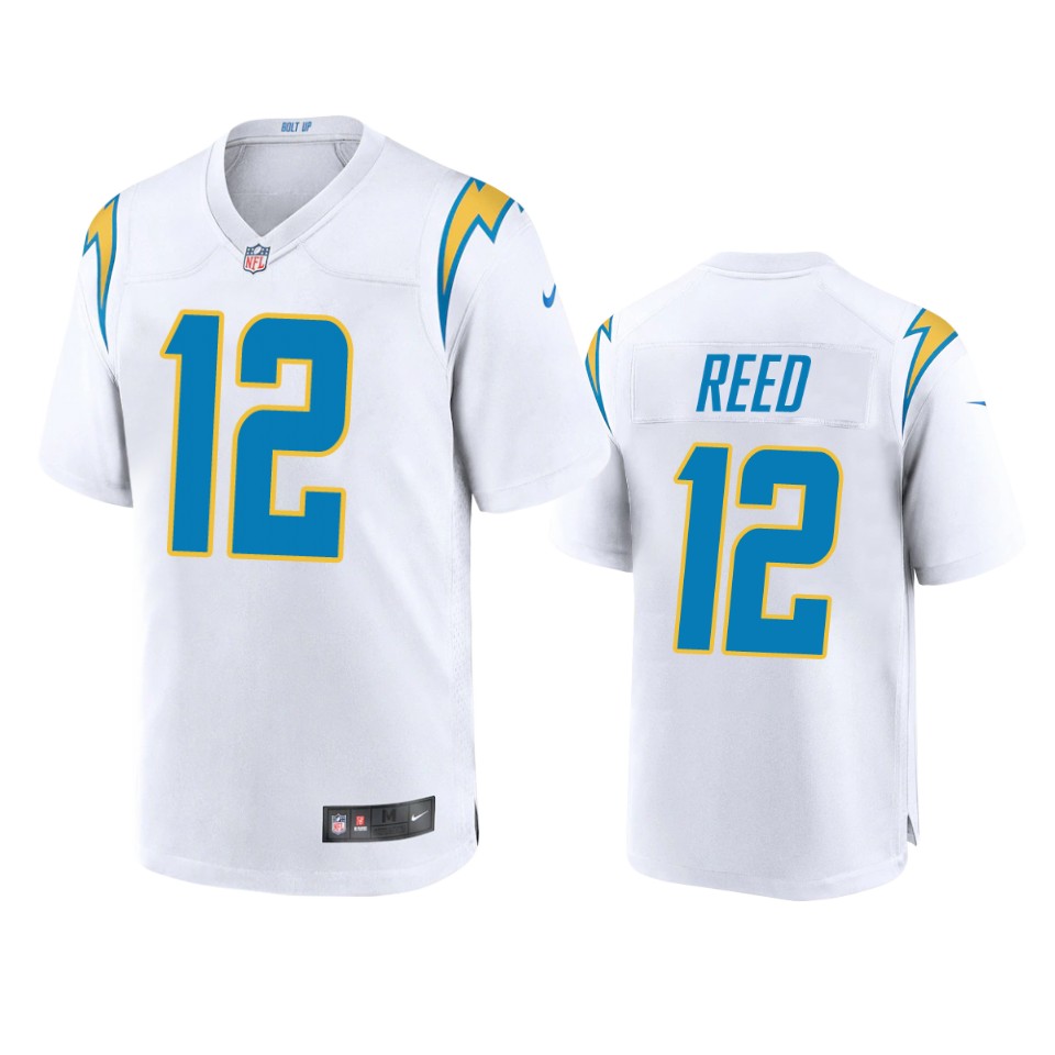 joe reed chargers white game jersey
