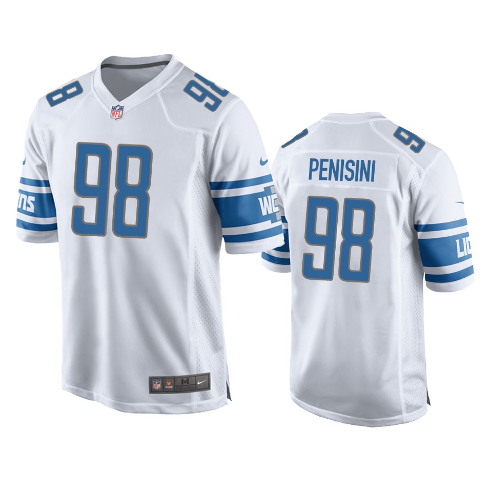 john penisini lions white game jersey 0a