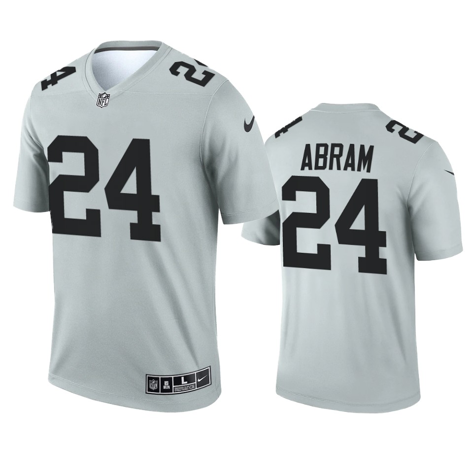 johnathan abram raiders 2021 inverted legend silver jersey