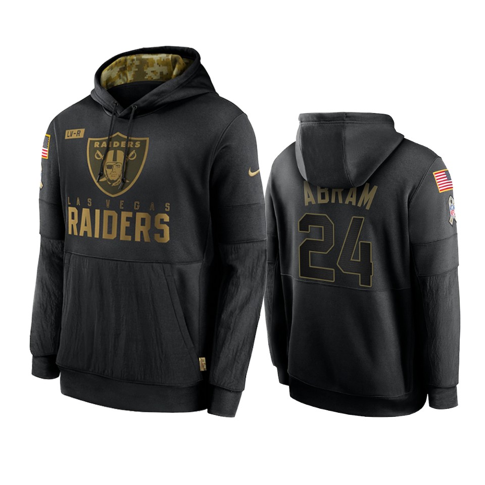 johnathan abram raiders black 2020 salute to service sideline performance hoodie