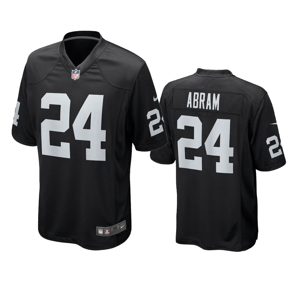 johnathan abram raiders black game jersey
