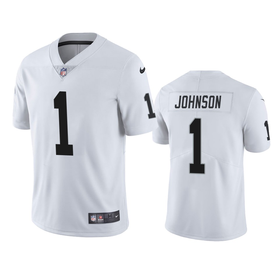 johnson raiders jersey white vapor limited