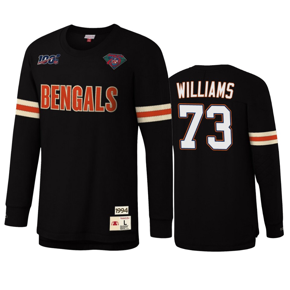 jonah williams bengals black nfl 100 long sleeve t shirt