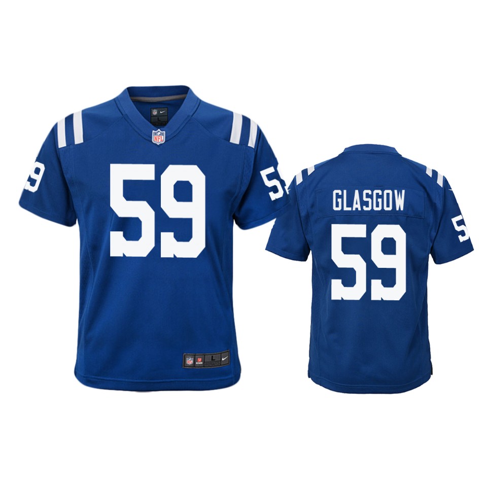 jordan glasgow colts royal color rush game jersey