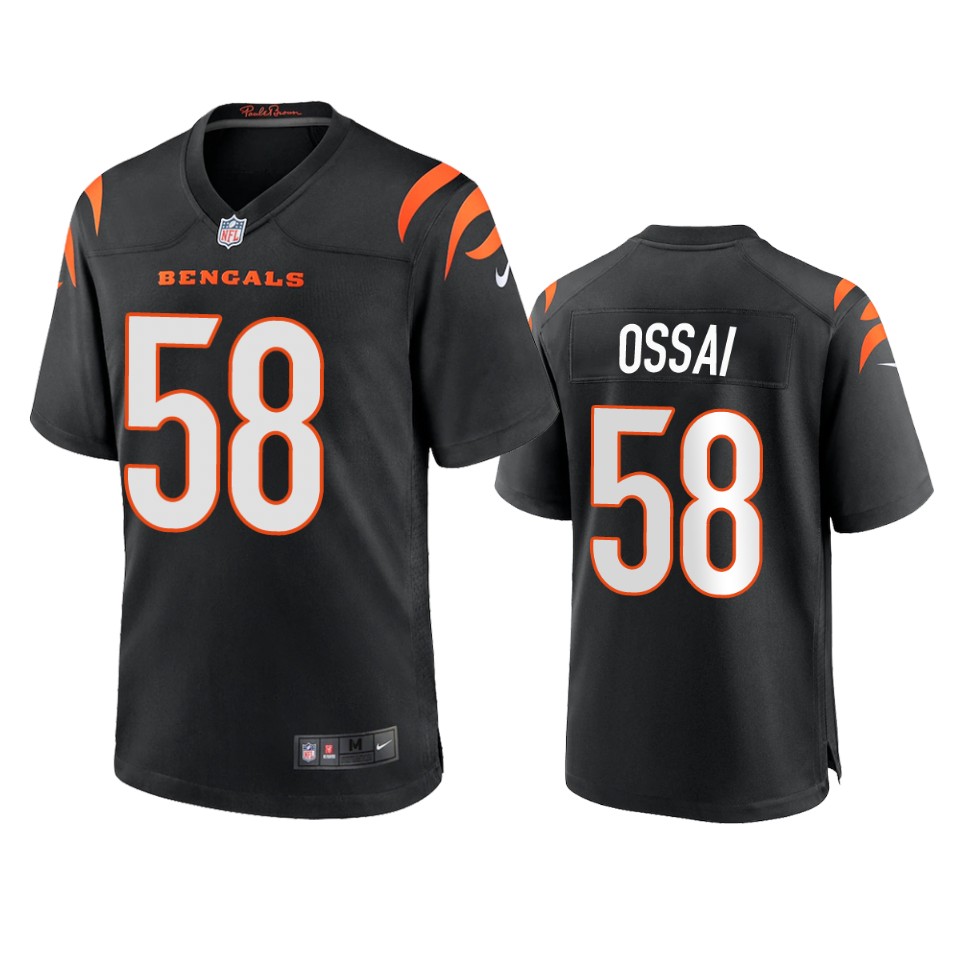 joseph ossai bengals black game jersey