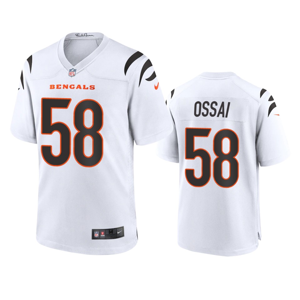joseph ossai bengals white game jersey