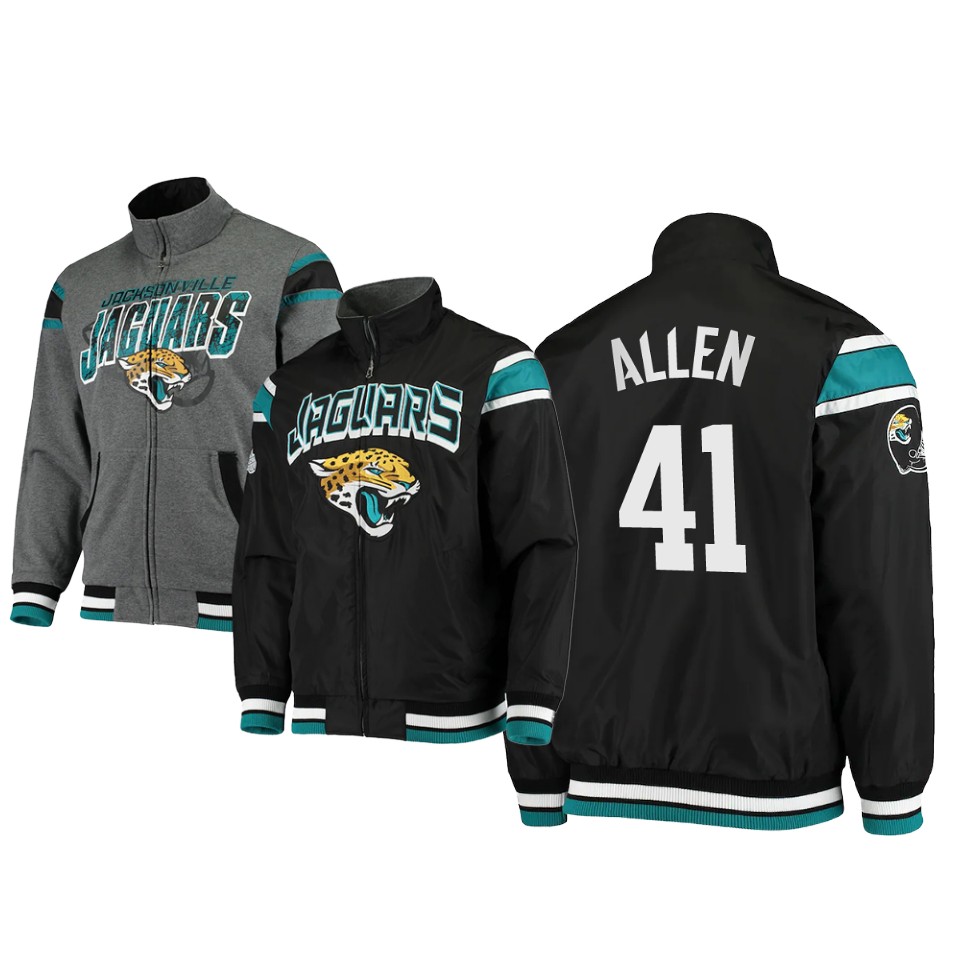 josh allen jaguars black charcoal offside reversible full zip jacket
