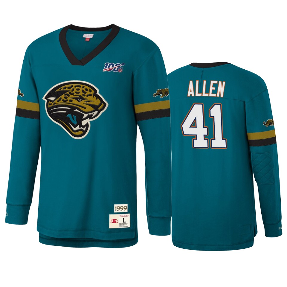 josh allen jaguars teal nfl 100 long sleeve t shirt