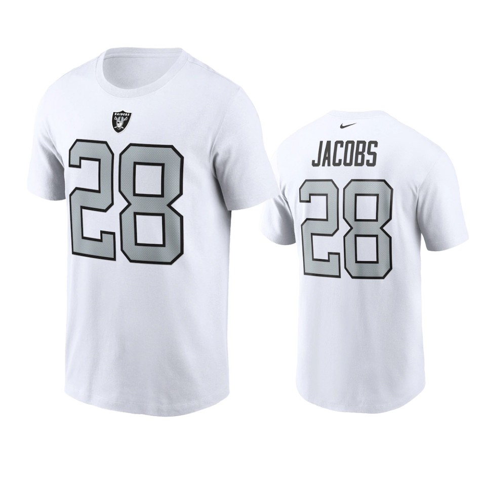 josh jacobs raiders white t shirt