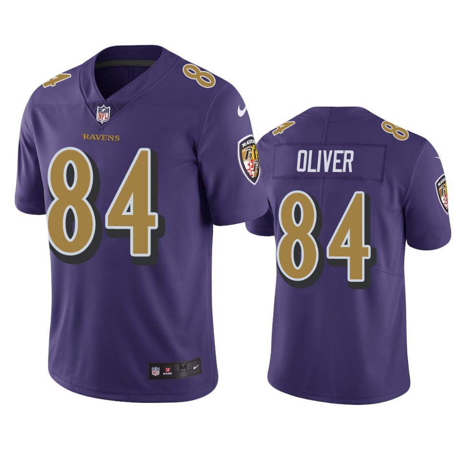 josh oliver ravens color rush limited purple jersey